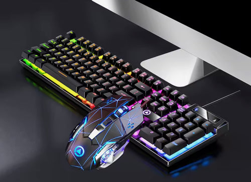 Ensemble clavier et souris filaires rétroéclairés