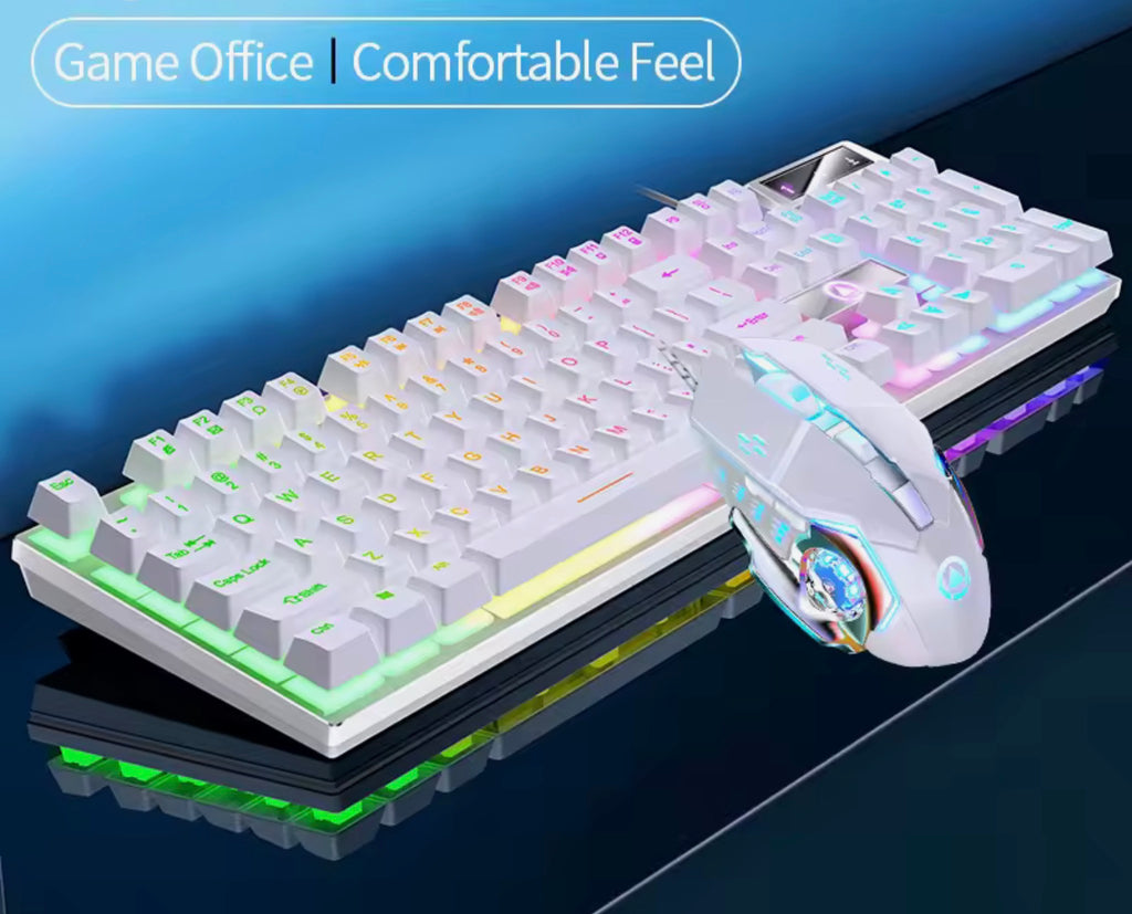 Ensemble clavier et souris filaires rétroéclairés